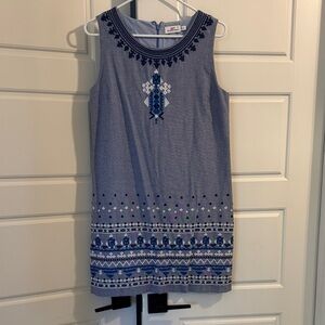 Vineyard Vines Navy Embroidered Mini Dress